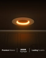 Recessed LED Lighting, 4 Inch, Night Light, Baffle, Selectable CCT, 600 Lumens