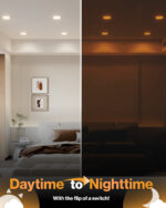 Recessed LED Lighting, 4 Inch, Night Light, Baffle, Selectable CCT, 600 Lumens
