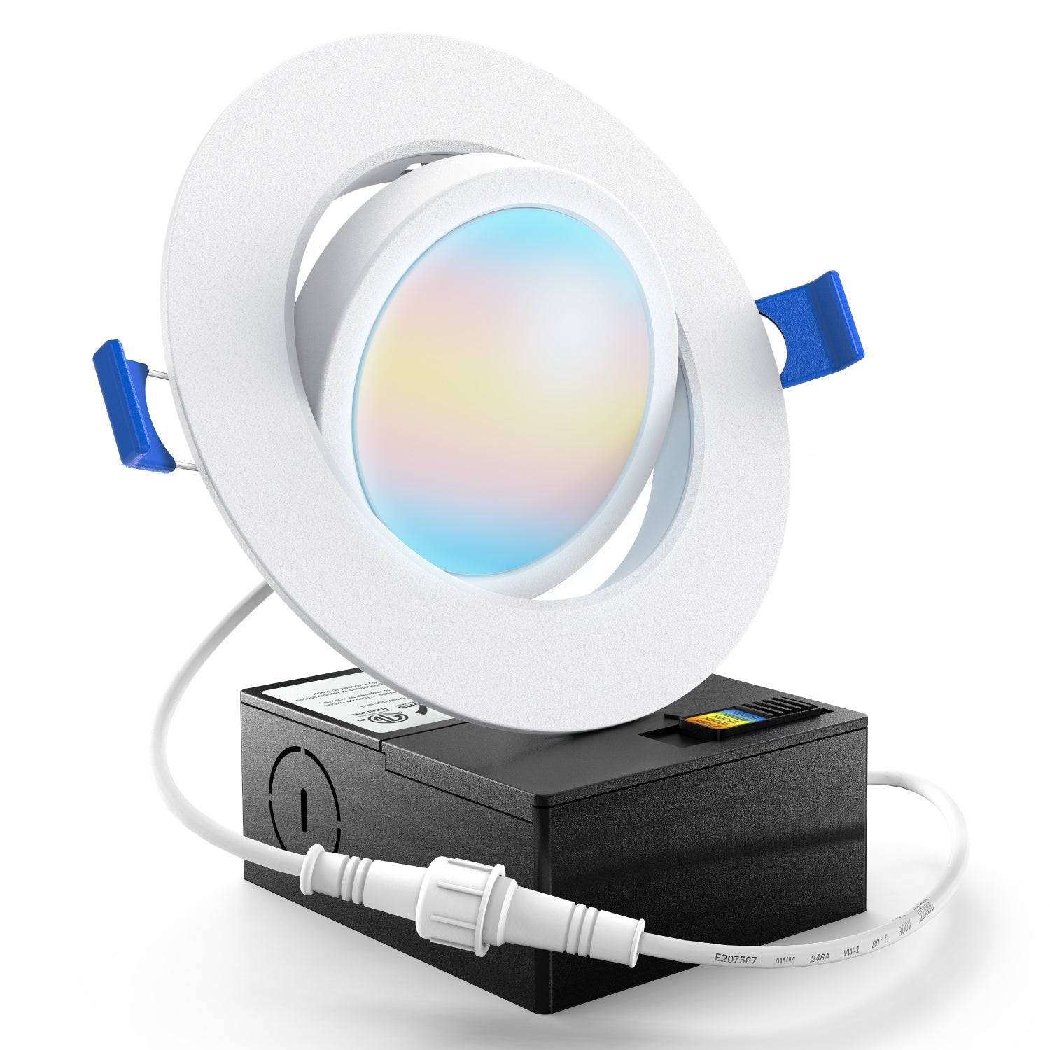 Recessed LED Lighting, 4 Inch, Slim Gimbal, Selectable CCT, 750 Lumens