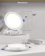 Recessed LED Lighting, 6 Inch, Night Light, Slim, Wafer Thin, Selectable CCT, 1500 Lumens