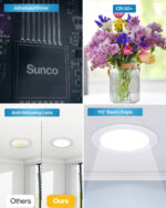Recessed LED Lighting, 4 Inch, High Lumen Slim, Wafer Thin, Smooth Trim, Selectable CCT, 800 Lumens