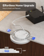 Recessed LED Lighting, 4 Inch, Slim, Wafer Thin, Night Light, Selectable CCT (2700K-6000K), 900 Lumens