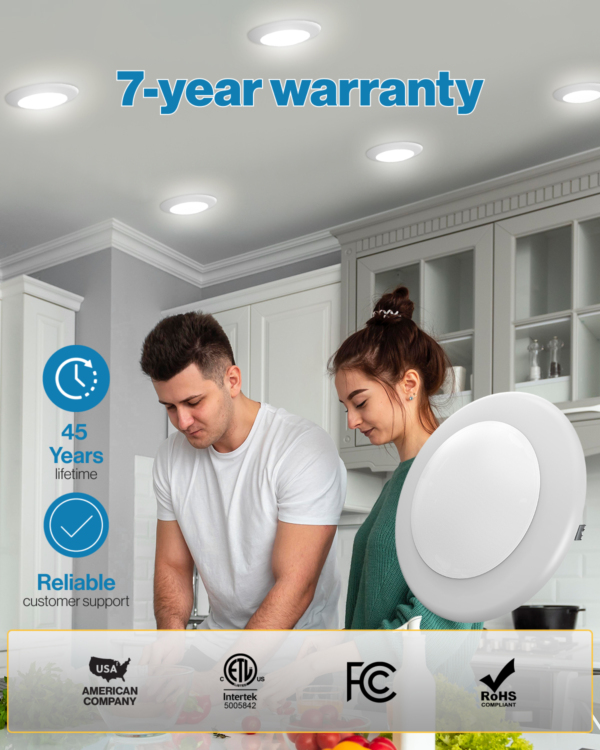 Recessed LED Lighting, 4 Inch, Disk Downlight, 10W, 650 Lumens