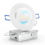 Recessed LED Lighting, 4 Inch, Slim Gimbal, Selectable CCT, 750 Lumens