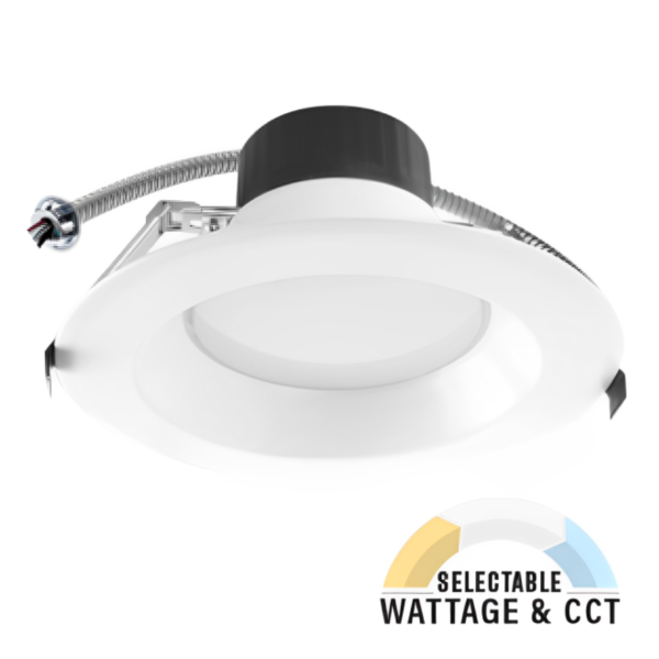 Commercial Recessed LED Lighting, 6 Inch, 22W/15W/10W, Selectable Wattage & CCT, 1800 Lumens