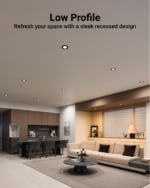 Recessed LED Lighting, 4 Inch, Slim, Wafer Thin, Black Trim, Selectable CCT, 700 Lumens